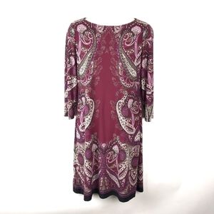 London Times Paisley Dress Burgundy Size 6